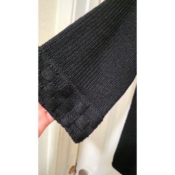 Miss Me Collection Black Button Front Knit Cardigan Sweater 3/4 Sleeves S - Picture 3 of 6